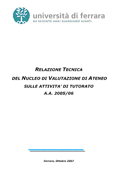 Copertina relazione tutorato